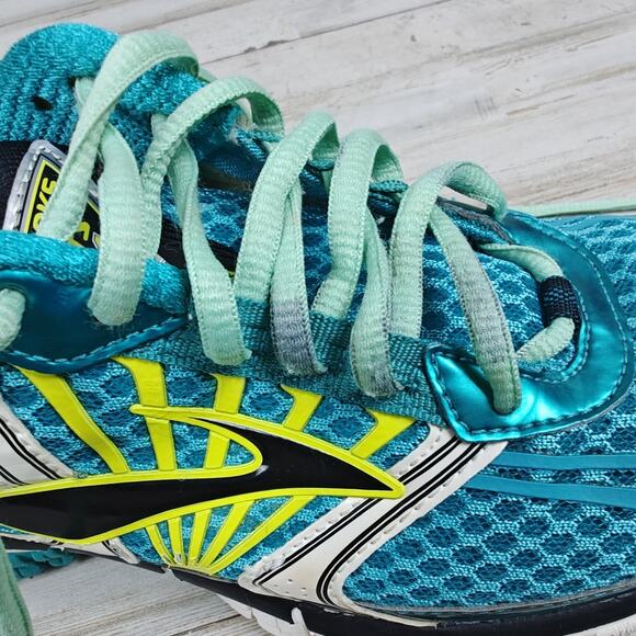 BROOKS Adrenaline GTS 14 Women's Blue Yellow Black Running Shoes Size 9 - Picture 8 of 9
